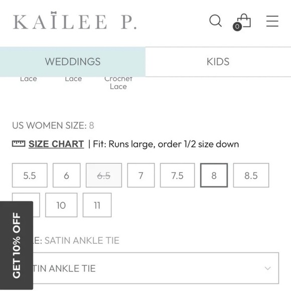 TWILA-LACE
Crochet Lace Pointy Toe with Ankle Tie or Ballerina size 8 - Picture 8 of 12